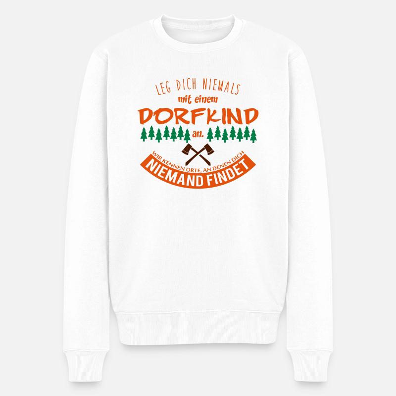 Dorfkind - Männer Premium Bio Pullover - Weiß