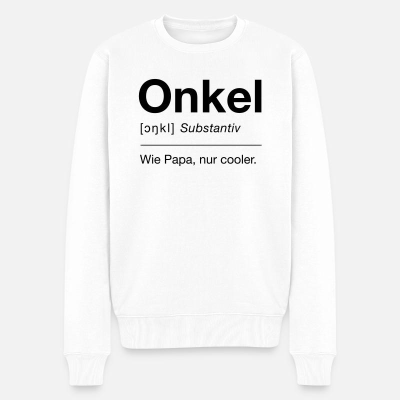 Onkel - Männer Premium Bio Pullover - Weiß
