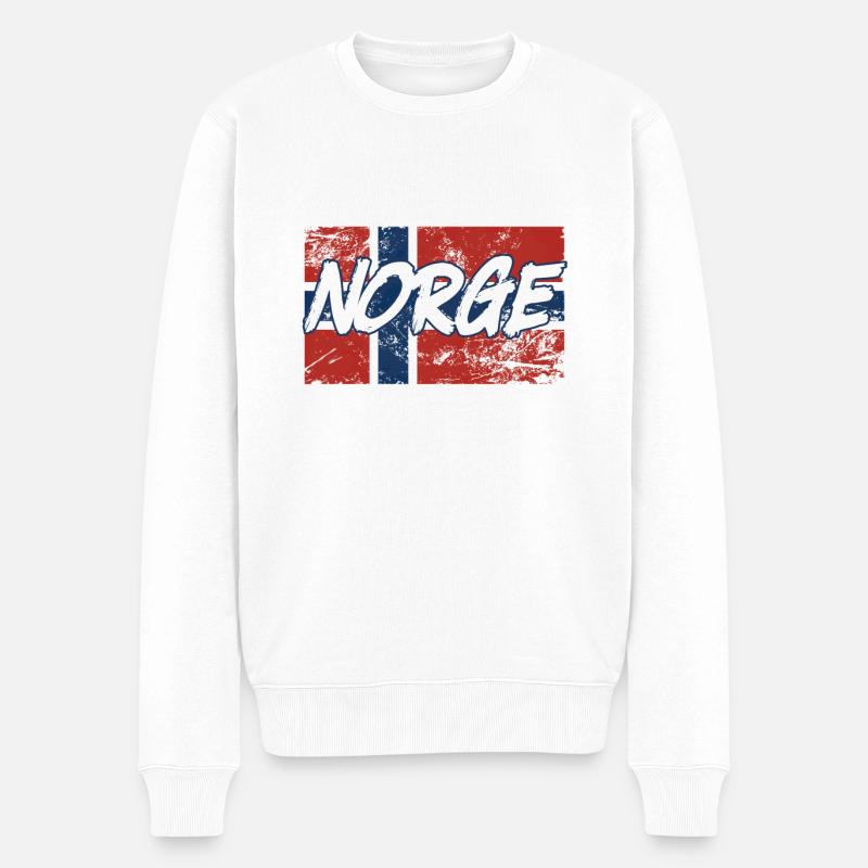 Design Norge - Männer Premium Bio Pullover - Weiß