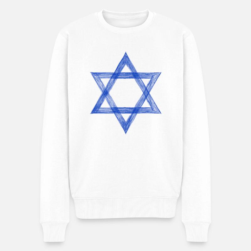 Israel - Männer Premium Bio Pullover - Weiß