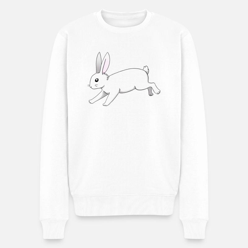weißer Hase - Männer Premium Bio Pullover - Weiß