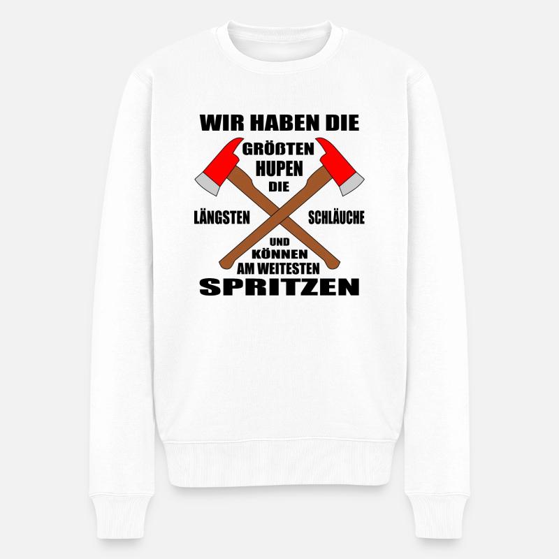 Feuerwehr - Männer Premium Bio Pullover - Weiß