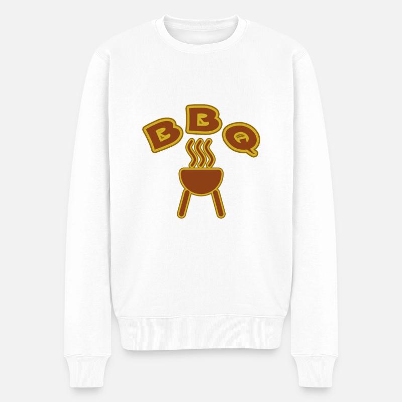 Grilling BBQ - Männer Premium Bio Pullover - Weiß