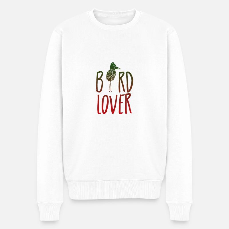 Bird lover - Vogel Liebhaber - Männer Premium Bio Pullover - Weiß