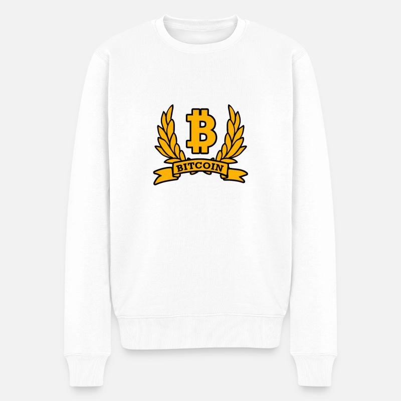 Bitcoin - Männer Premium Bio Pullover - Weiß