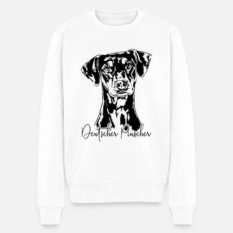 DEUTSCHER PINSCHER Hund Hunde Wilsigns - Männer Premium Bio Pullover - Weiß