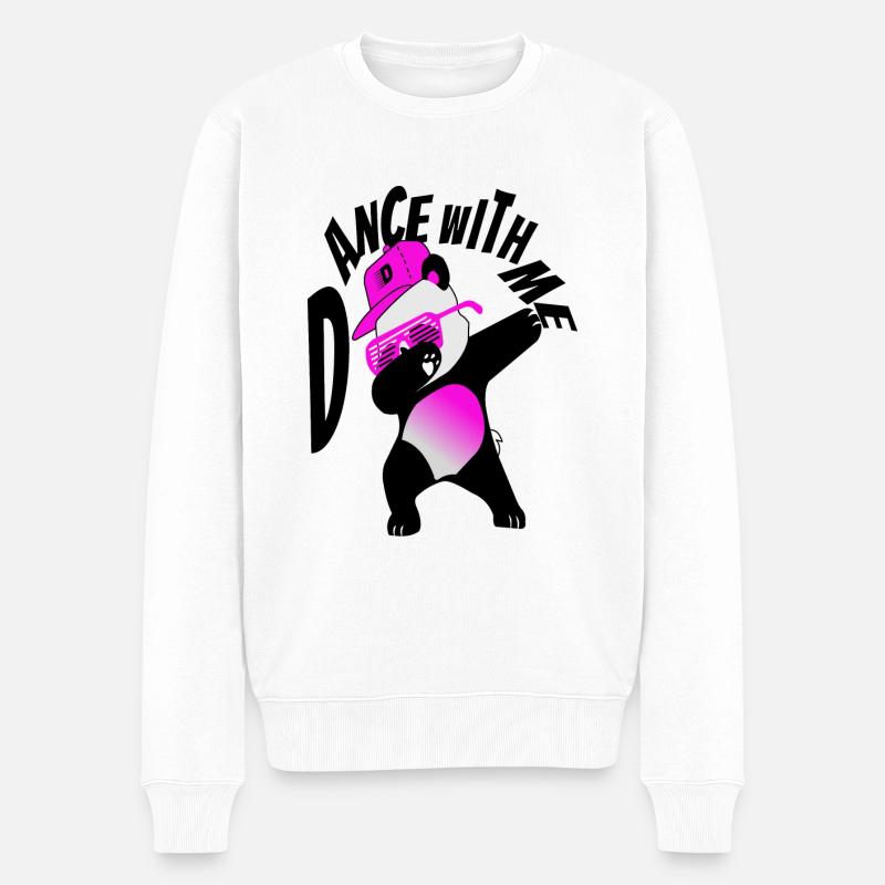 Panda Dance - Männer Premium Bio Pullover - Weiß