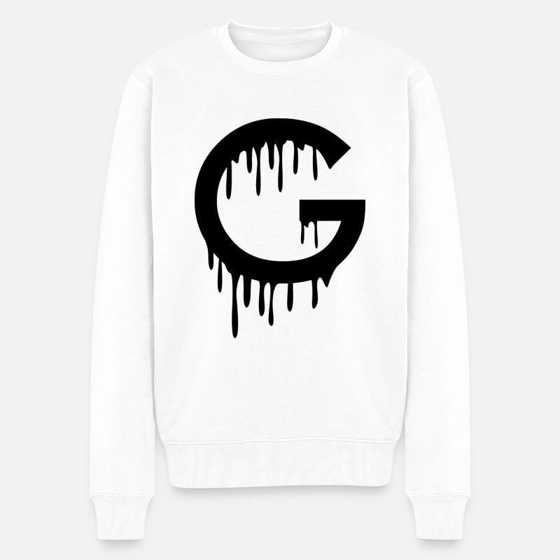 buchstabe G - Männer Premium Bio Pullover - Weiß