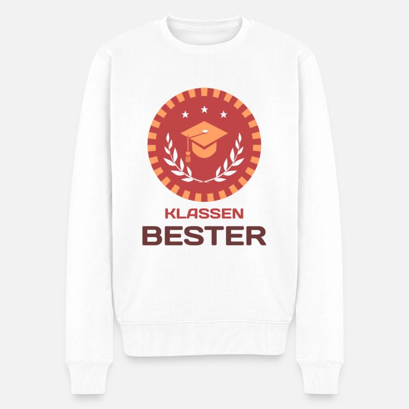 Klassenbester - Männer Premium Bio Pullover - Weiß