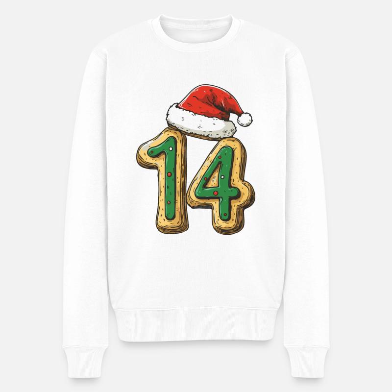 14 Nombre Noël - Pull Premium bio Homme - blanc