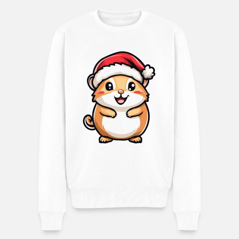 Hamster Noël Mignon - Pull Premium bio Homme - blanc