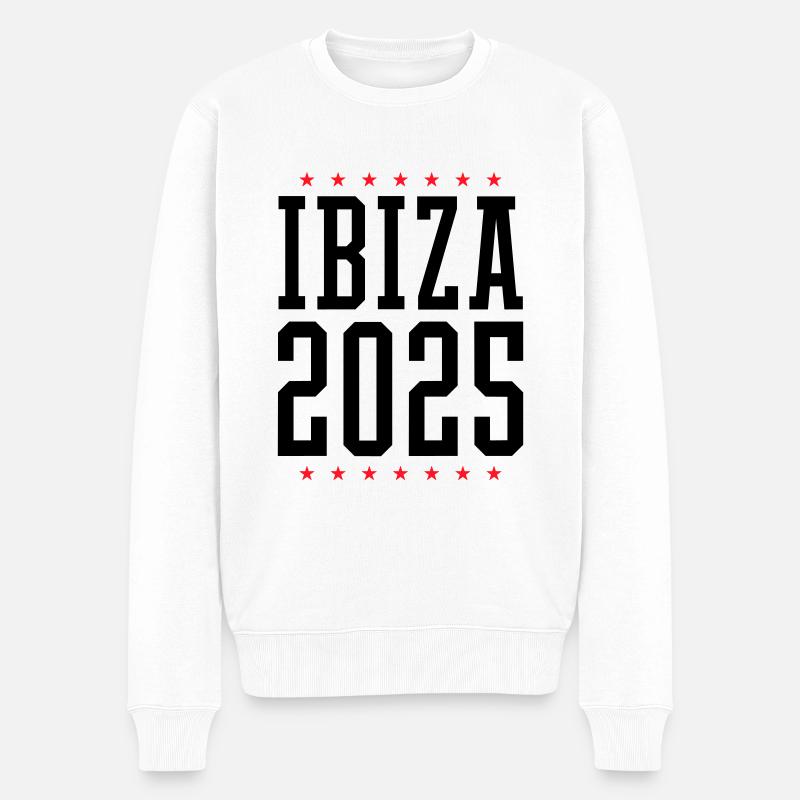 Ibiza 2025 - Männer Premium Bio Pullover - Weiß