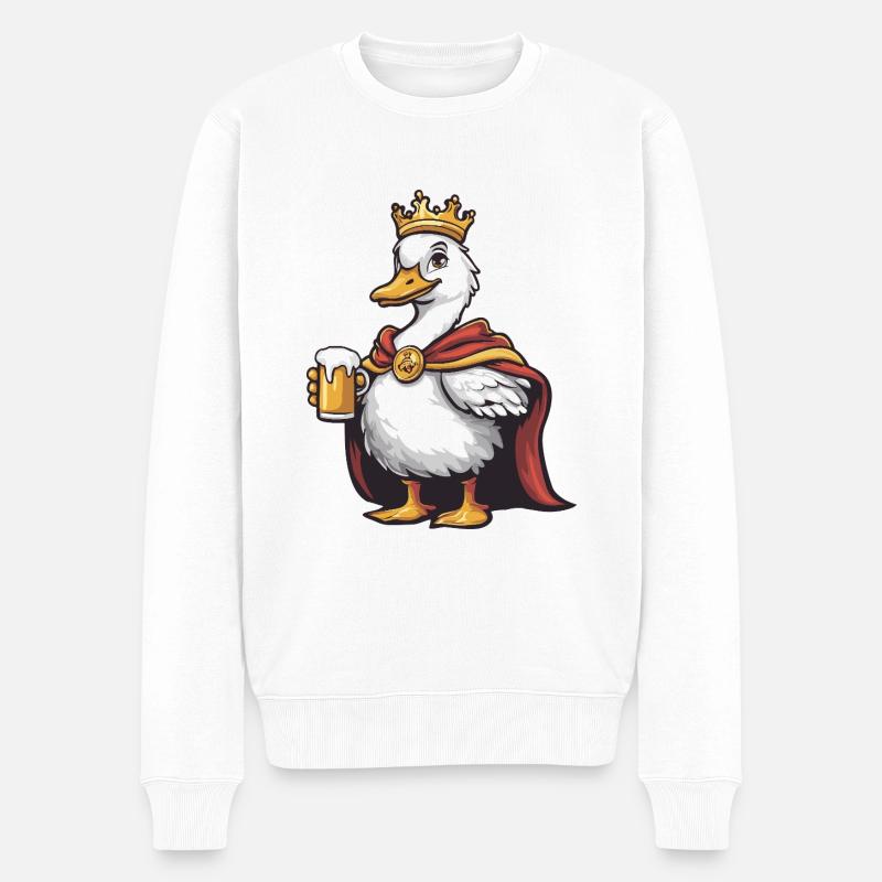 Gans Bier Lustig - Männer Premium Bio Pullover - Weiß