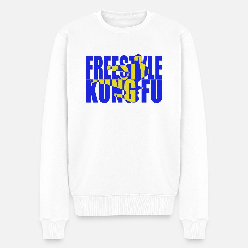 FREESTYLE KUNG FU DESIGN - Männer Premium Bio Pullover - Weiß