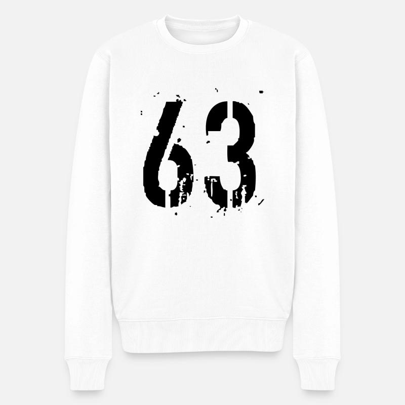 Nummer 63 - Männer Premium Bio Pullover - Weiß