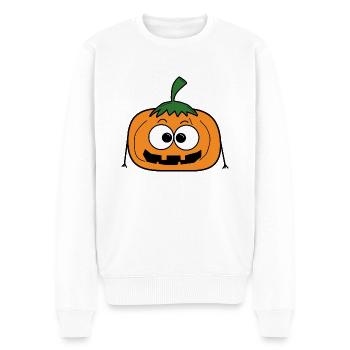 Kürbis Halloween - Männer Premium Bio Pullover - Weiß - Vorne - Thijin (182cm)