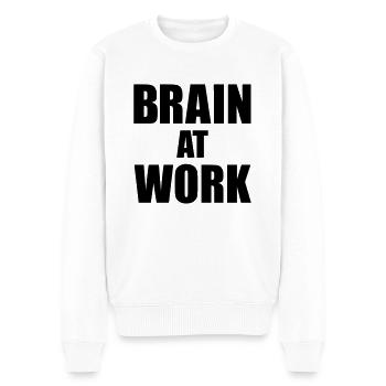 Brain at work - Men's Premium Organic Jumper - white - Front - Thijin (182cm)
