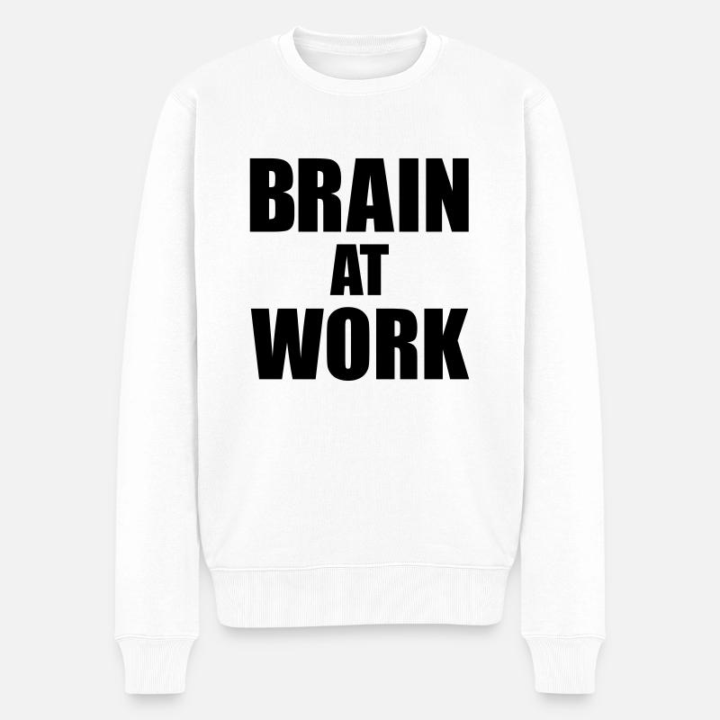 Brain at work - Pull Premium bio Homme - blanc