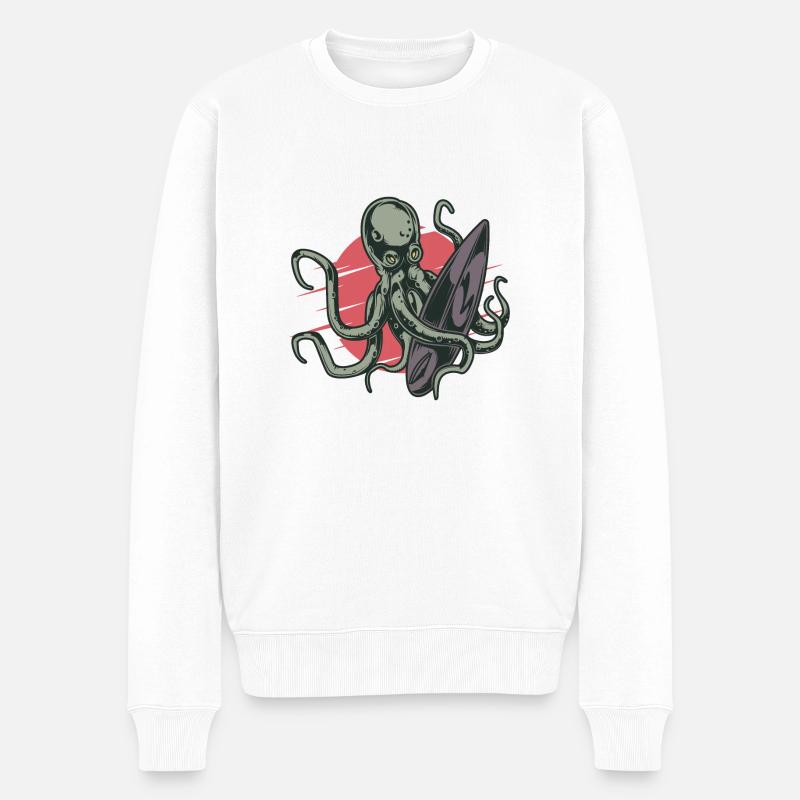 Surfen - Männer Premium Bio Pullover - Weiß