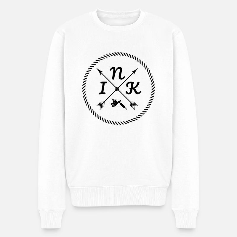 Ink cercle - Pull Premium bio Homme - blanc