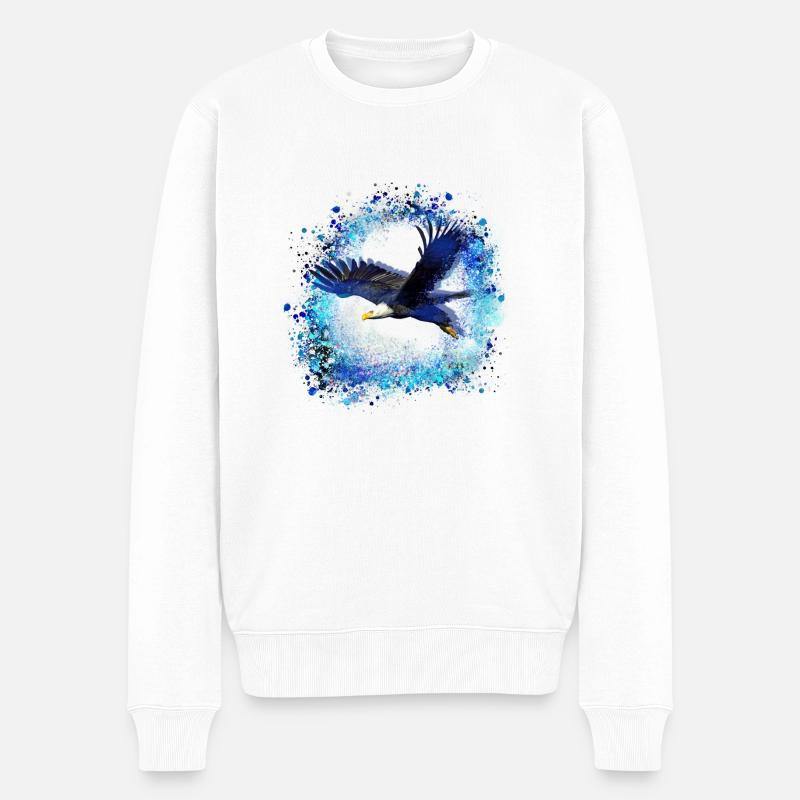 aigle,graffiti ,peinture,eagle,voler,oiseau,bleu - Pull Premium bio Homme - blanc