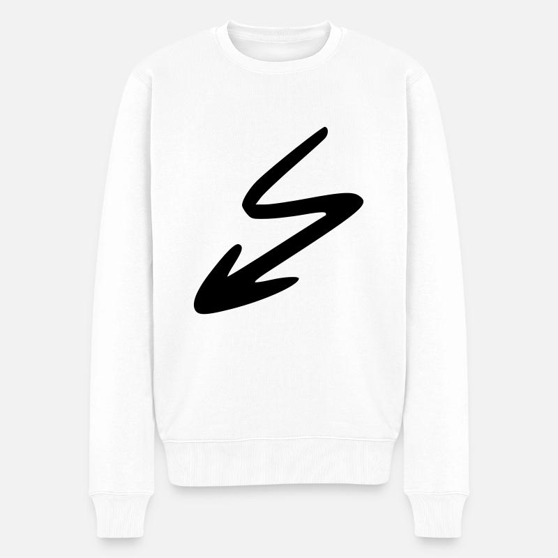 Flèche dessin croquis noir - Pull Premium bio Homme - blanc