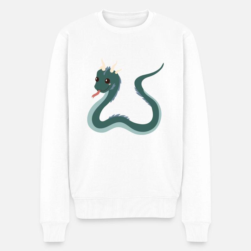 Basilisk - Männer Premium Bio Pullover - Weiß