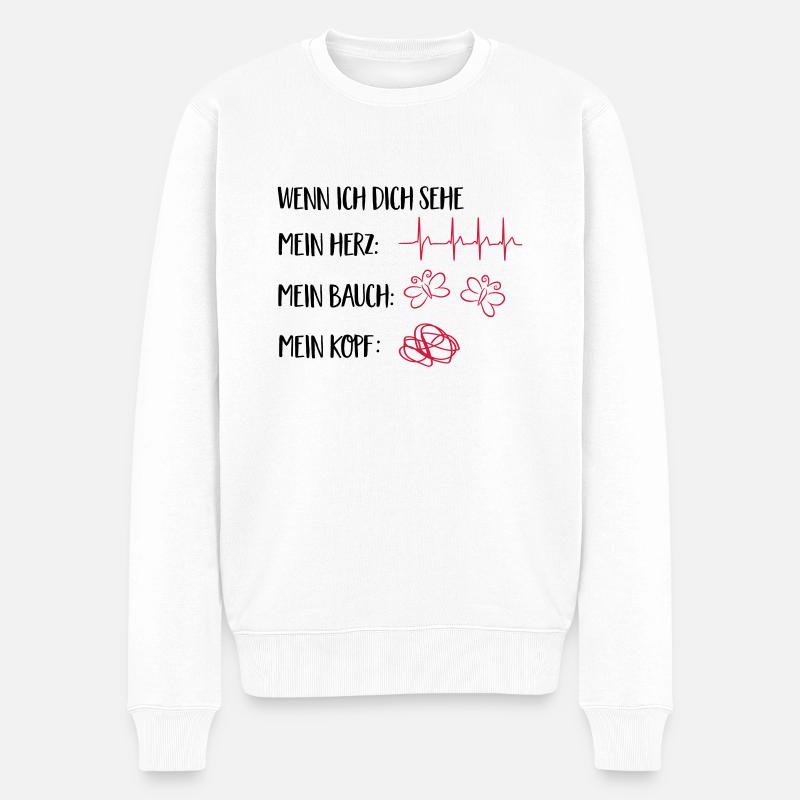 verliebt - Männer Premium Bio Pullover - Weiß