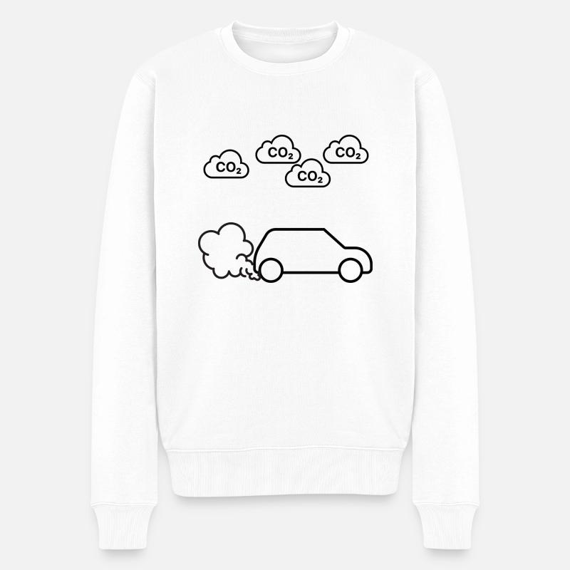 Co2 Ausstoß Design - Männer Premium Bio Pullover - Weiß