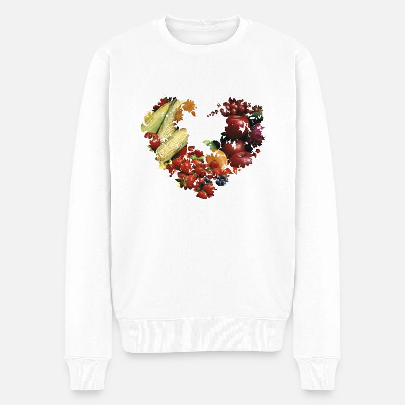 herz,obst,gemüse, gemüseherz,bunt - Männer Premium Bio Pullover - Weiß