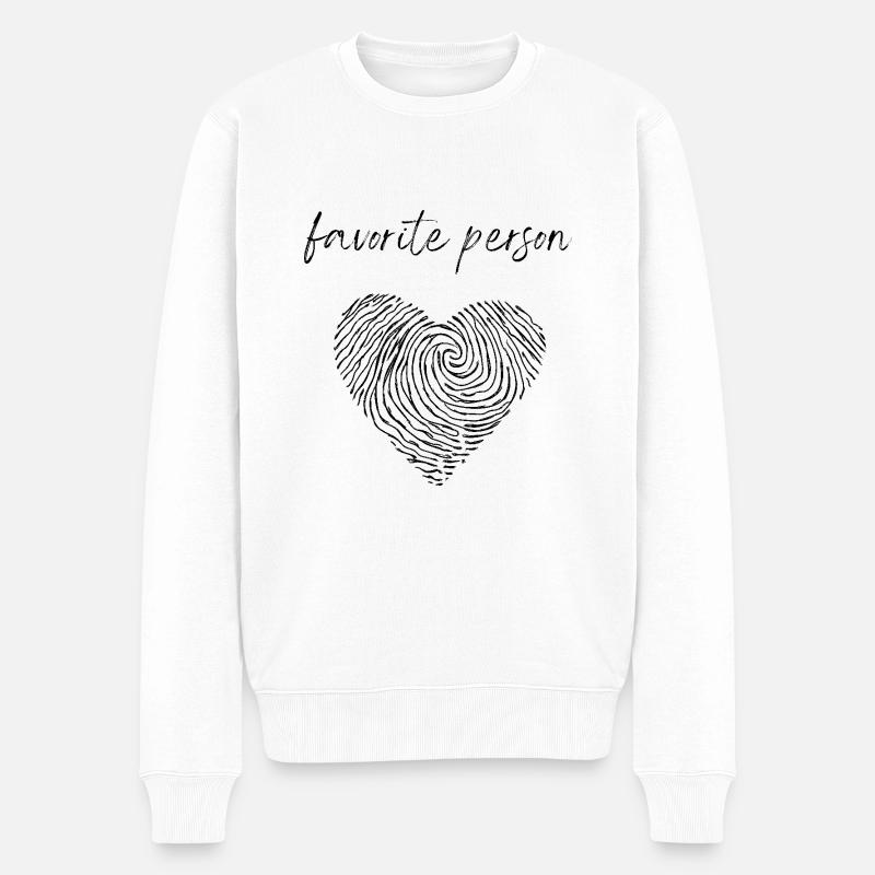favorite person - Männer Premium Bio Pullover - Weiß