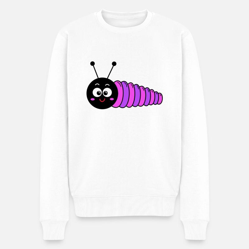Raupe - Männer Premium Bio Pullover - Weiß