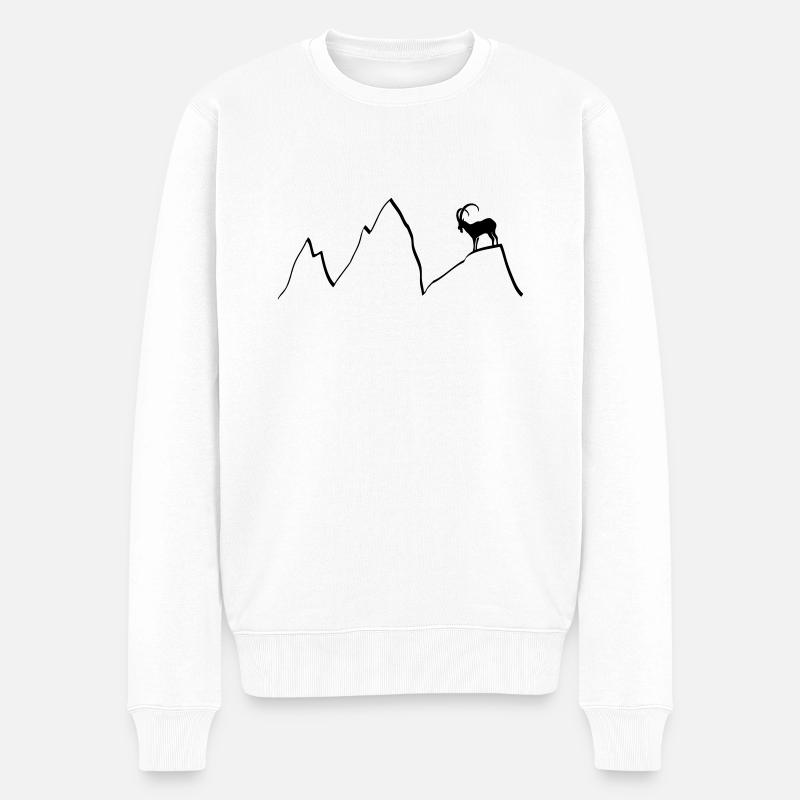 steinbock berge klettern alpen gams ziegenbock - Männer Premium Bio Pullover - Weiß