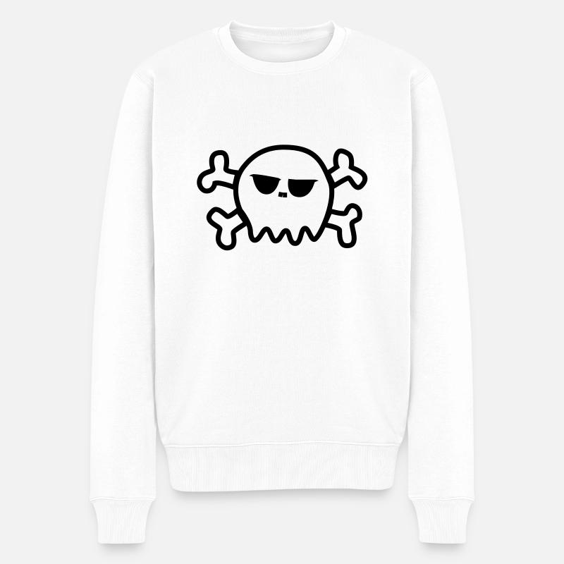 Pirate Skull - Pull Premium bio Homme - blanc