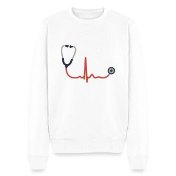 STETHOSKOP DOKTOR KRANKENHAUS - Männer Premium Bio Pullover - Weiß - Vorne - Thijin (182cm)