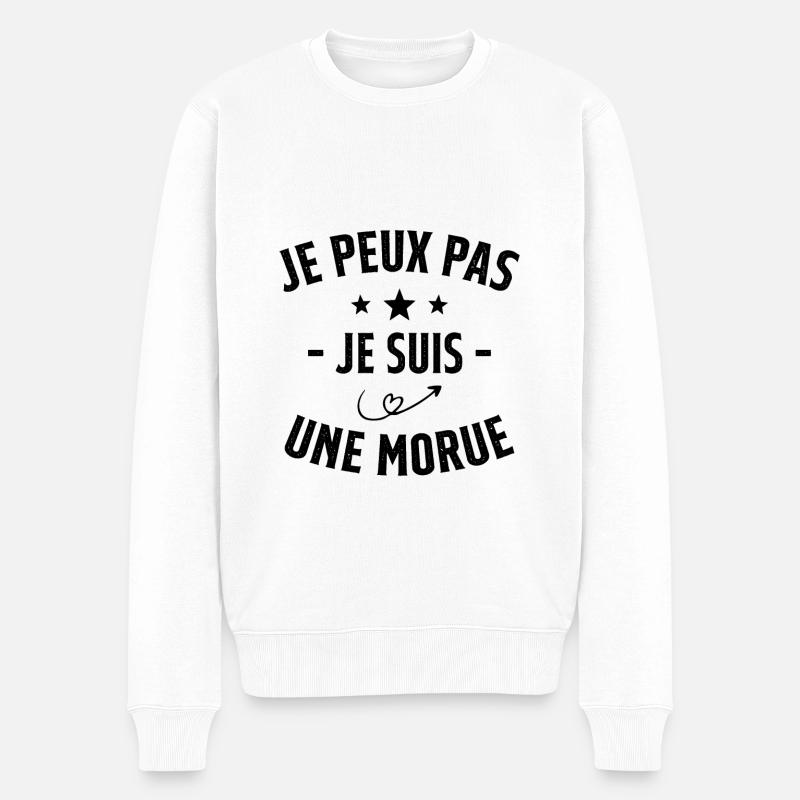 Je Peux Pas Je Suis Une Morue - Pull Premium bio Homme - blanc