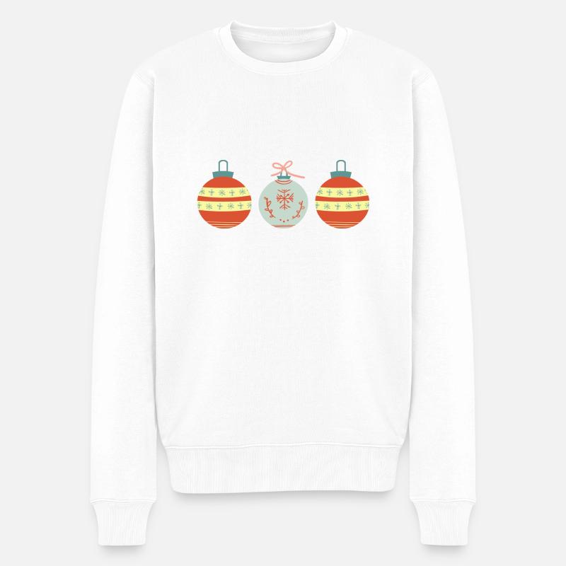 Boules d’arbre de Noël - Pull Premium bio Homme - blanc