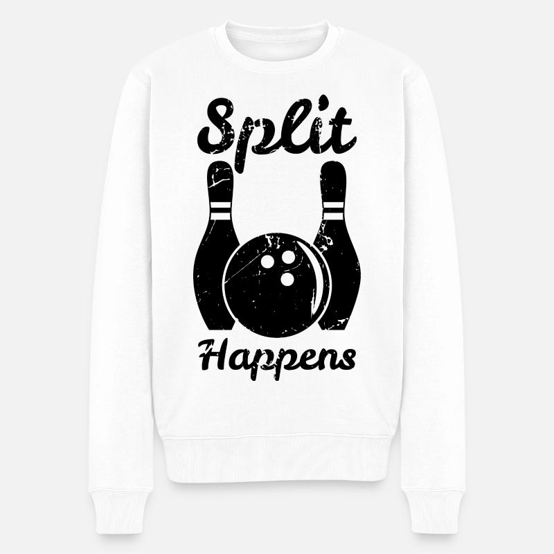 Jeu de mots de bowling - Pull Premium bio Homme - blanc