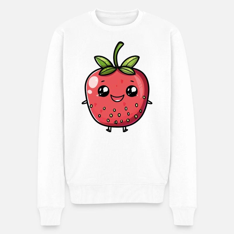 Strawberry - Männer Premium Bio Pullover - Weiß