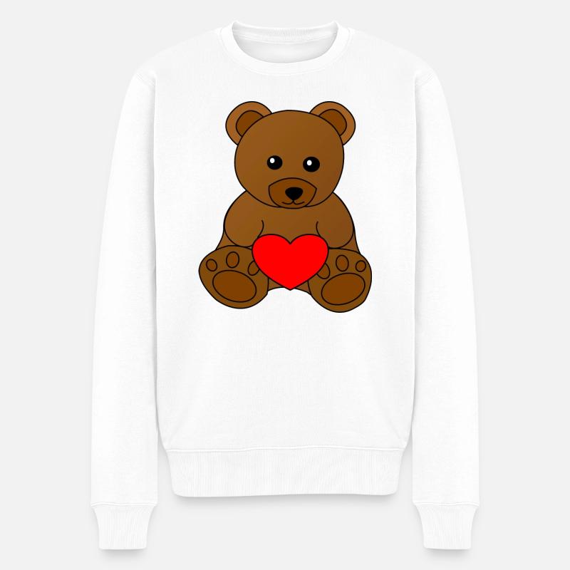Teddy Saint-Valentin - Pull Premium bio Homme - blanc