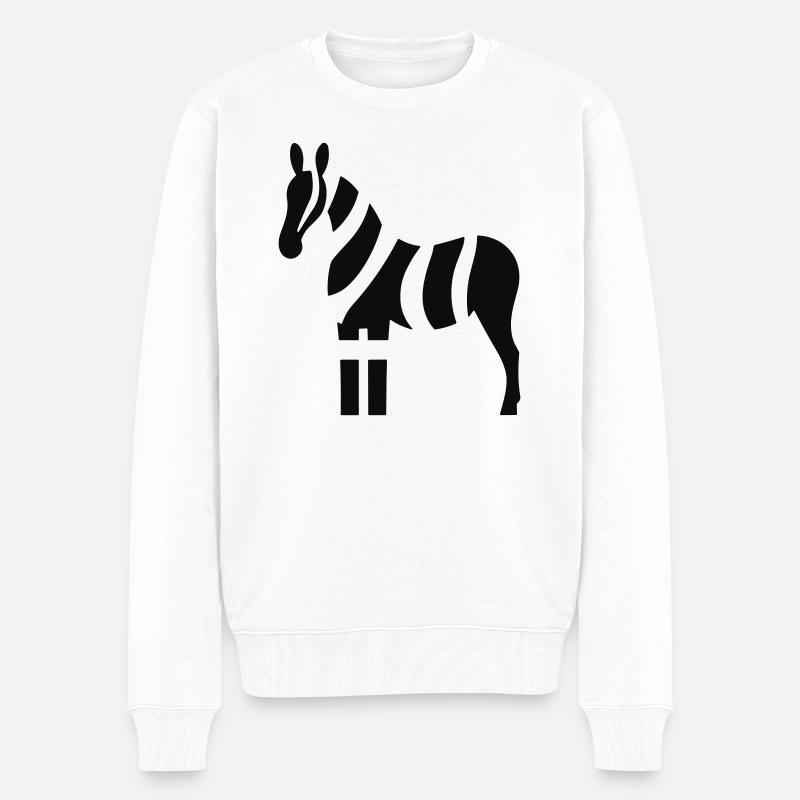 Zebra - Männer Premium Bio Pullover - Weiß