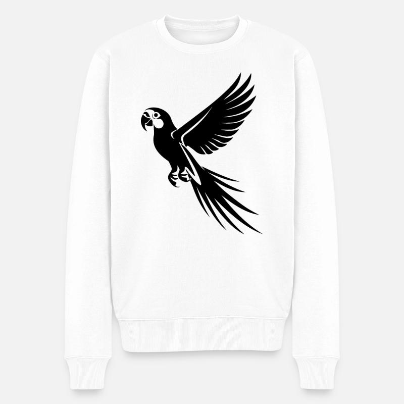 Papagei Vogel - Männer Premium Bio Pullover - Weiß