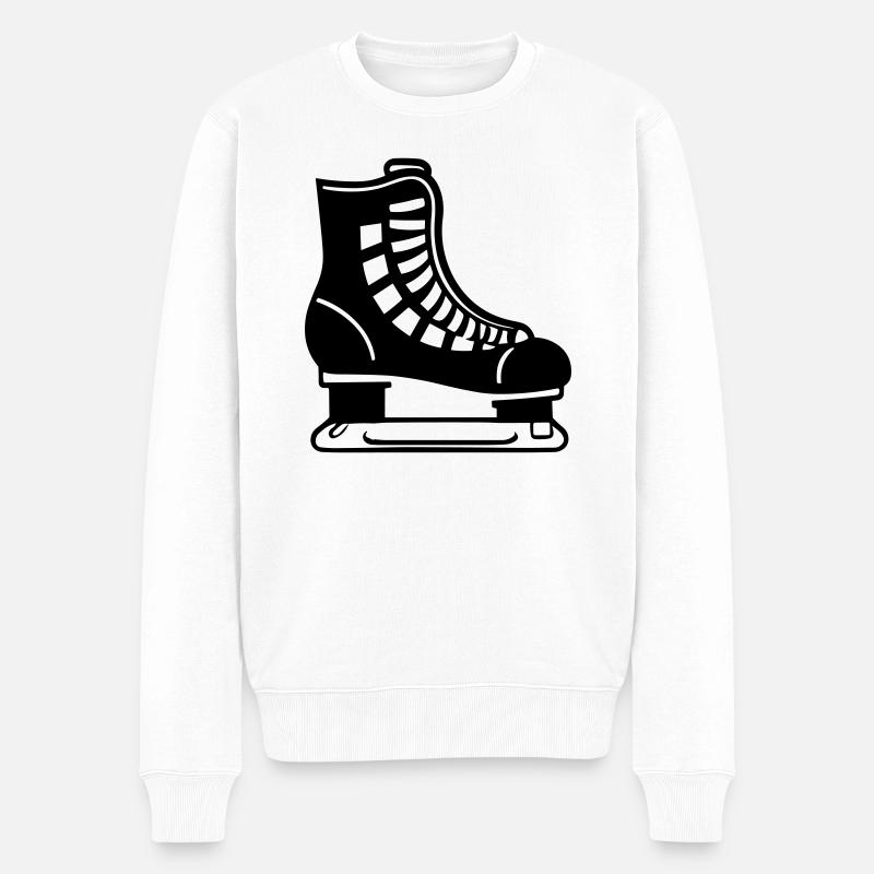 Schlittschuhlaufen - Männer Premium Bio Pullover - Weiß