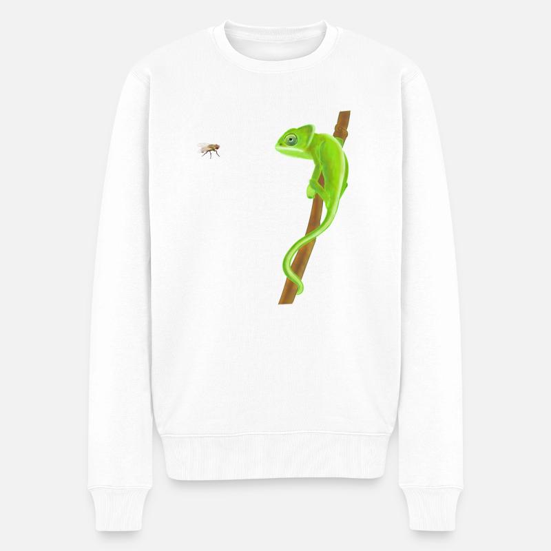 Caméléon et voler - Pull Premium bio Homme - blanc