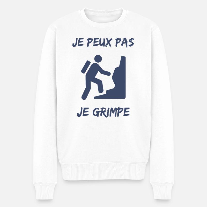 ESCALADE. CLIMB. CLIMBING. ESCALADE. VAN. GRIMPE. - Pull Premium bio Homme - blanc
