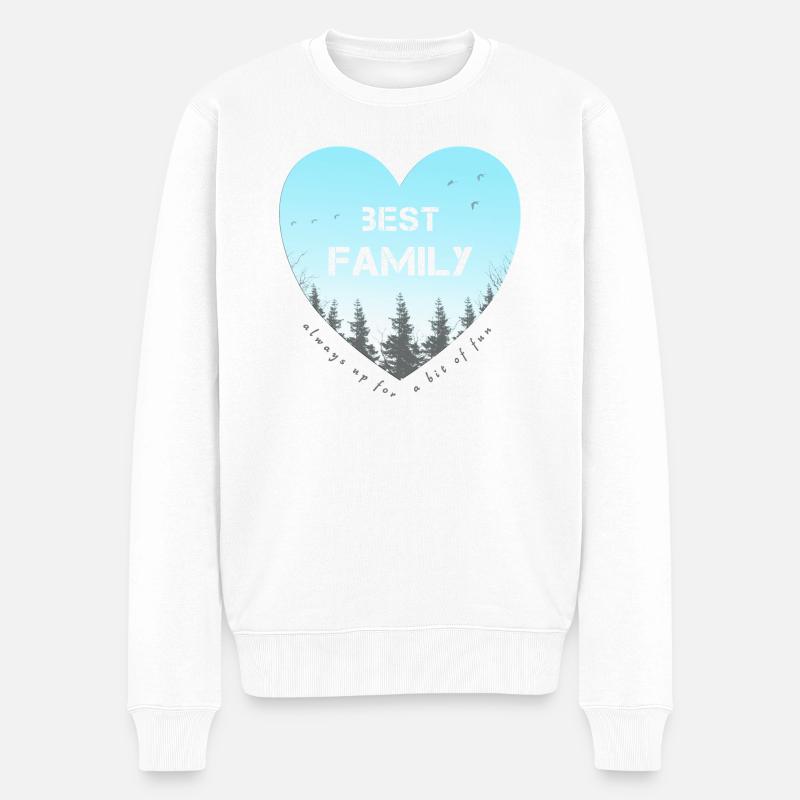 best family - Männer Premium Bio Pullover - Weiß