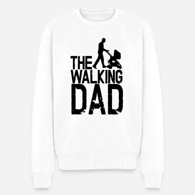 Le papa qui marche - Pull Premium bio Homme - blanc