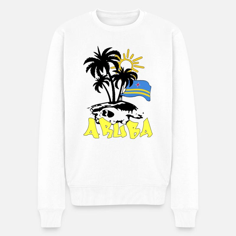 Aruba - Männer Premium Bio Pullover - Weiß
