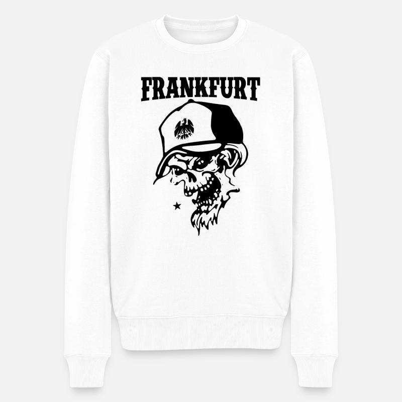 Frankfurt - Männer Premium Bio Pullover - Weiß