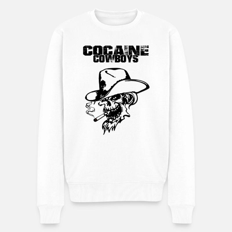 Cocaine Cowboys - Männer Premium Bio Pullover - Weiß